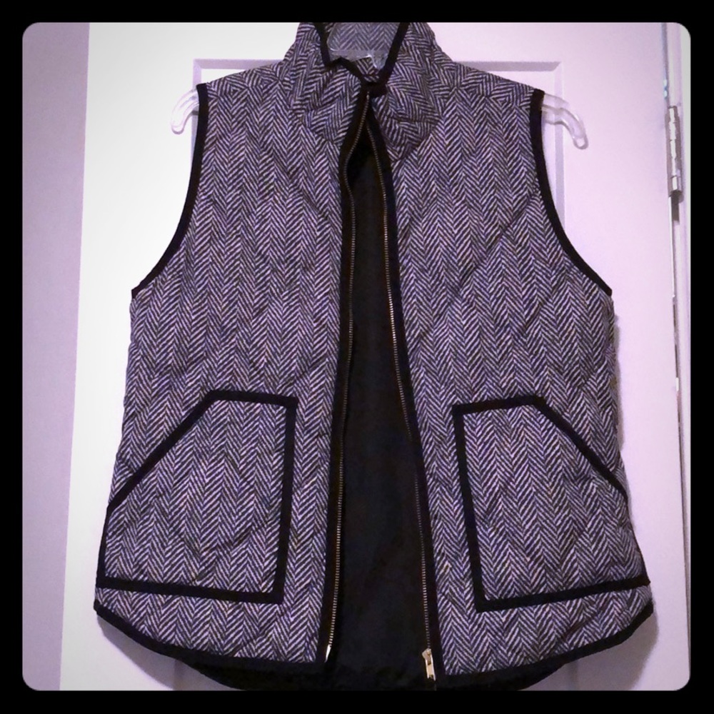 J. Crew Houndstooth Puffer Vest